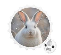Décapsuleur magnétique amusant en forme de lapin pour réfrigérateur - Aimant puissant pour réfrigérateur - Cadeau décoratif pour petit ami, mari, père, blanc