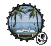 Décapsuleur magnétique amusant Summer Blues pour réfrigérateur - Aimant puissant pour réfrigérateur - Cadeau décoratif pour petit ami, mari, père, noir