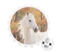 Décapsuleur magnétique en forme de cheval blanc aquarelle pour réfrigérateur, décapsuleur rond magnétique pour cuisine et bar, cadeau pour les amateurs de bière