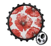 Décapsuleur magnétique en forme de fleur rouge pour réfrigérateur, unique | Aimant de réfrigérateur puissant, décoration d'intérieur amusante, décapsuleur créatif avec attrape-capsules