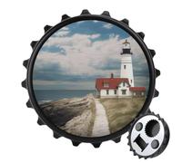 Décapsuleur magnétique pour réfrigérateur Motif phare | Aimant de réfrigérateur puissant, décoration d'intérieur amusante, décapsuleur créatif avec attrape-capsules