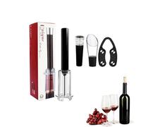 Décapsuleur manuel à pression d'air, ouvre-bouteille en bois de vin, ouvre-bouteille à pression d'air 4 pièces, ouvre-bouteille de vin avec pompe à air, bouchon à vide et verseur de vin