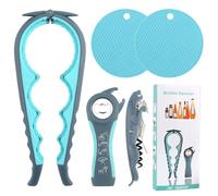 Décapsuleur multifonction 5 en 1 pour toutes les boîtes et verres, décapsuleur pour personnes âgées, papa, décapsuleur à vis, ouvre-bocal, ouvre-boîte, ouvre-boîte manuel pour bocaux à visser