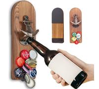 Décapsuleur mural avec bac de récupération des capsules, décapsuleur mural magnétique avec bac de récupération, cadeau pour les hommes, les pères, les maris, accessoire de bar pour la maison et l'exté