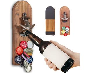 Décapsuleur mural avec bac de récupération des capsules, décapsuleur mural magnétique avec bac de récupération, cadeau pour les hommes, les pères, les maris, accessoire de bar pour la maison et l'exté