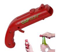 Décapsuleur Pistolet Amusant, Lanceur de Capsules Rouge pour Bière et Boissons, Ouvre-Bouteille Créatif pour Bar, Fête et Maison, Gadget Original Cadeau Homme