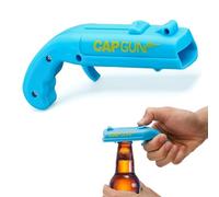 Décapsuleur Pistolet Bière, Ouvre Bouteille Cap Gun avec Lanceur de Bouchons, Gadget Insolite Idéal pour Bar, Soirée et Fête, Bleu, 13 x 6 x 3.7 cm