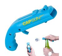Décapsuleur Pistolet Lanceur de Capsule Amusant - Ouvre-Bouteille de Bière Créatif en Plastique pour Fêtes, Bar et Maison, Gadget Cadeau Homme Original, Bleu