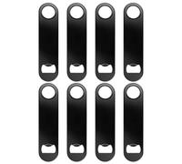 Décapsuleur Plat Noir Professionnel en Acier Inoxydable, Lot de 8 | Ouvre-Bouteille de Bière, Pour Barman