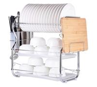 Decdeal 3 étages Égouttoir à Vaisselle égouttement pour Les Fournitures de Cuisine Rack de Stockage Égouttoir avec