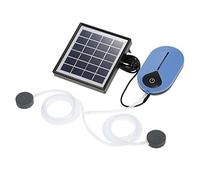 Decdeal Aérateur Solaire de Bassin 1,5W, 6V 0,5 L/Min - 0,9 L/Min, Pompe à Oxygène Solaire Enfichable 3600 mAh, Aérateur d'Aquarium, Silencieuse, avec Tuyau Pierre à Air, pour Etangs/Jardin