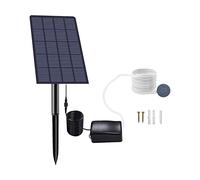 Decdeal Aérateur Solaire de Bassin 5V 2W 0,8 L/Min, Pompe à Oxygène Solaire Enfichable, Aérateur d'Aquarium, Pompe Bassin Solaire, avec Tuyau Pierres à Air, pour Jardin/Aquarium/Extérieur
