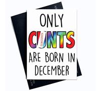 Décembre Humour Grossier Carte D'Anniversaire Seulement Cunts Sont Néà Mois de L'Année Epoux Style Petit Ami Oncle Meilleur Ami Cartes Drôle Carte D'Anniversaire Amusant Cartes PC200