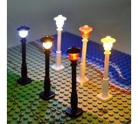 Décennie s de construction de fil de lumière LED de ville, lampe USB, lampadaire bricolage, briques de module élevé, décoration électrique, compatible LePetrol, 1bronchMoc White 1Pcs