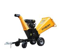 Déchiqueteuse à bois commerciale 15 HP 420 cc de capacité de 15,2 cm avec 4 roues, barre de remorquage et arrêt d'urgence - Machine à déchets professionnelle commerciale de jardin