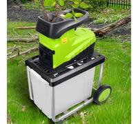 Déchiqueteuse à bois électrique pour jardin, moteur entièrement en cuivre de 2800 W, lames de type plaque de cuisson 5000 tr/min, paillage efficace, design compact, réduit les déchets de décharge