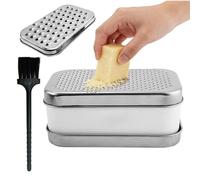 Déchiqueteuse à fromage multi-lames, hachoir manuel à légumes avec bac de rangement, râpe portable avec brosse de nettoyage, trancheuse alimentaire robuste avec base antidérapante, outil de cuisine de