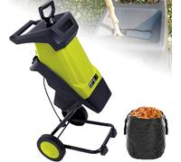 Déchiqueteuse électrique à bois, broyeur de feuilles de 15 A avec sac de collecte de 50 L, puissant pour les déchets de cour, les branches et les feuilles