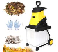 Déchiqueteuse électrique de jardin, broyeur de feuilles et de bois de 2500 W avec boîte de collecte de 45 L, lames réversibles en acier de 4500 tr/min pour un nettoyage efficace des débris extérieurs