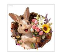 Déchiré lapin de Pâques - Autocollant imperméable de décoration style déchiré, siège WC de Pâques/pour la maison,