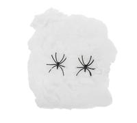 DECHOUS 2 Pièces Toile D'araignée Lumineuse Halloween Blanche en Coton et Plastique, Légère et Extensible, Décoration Intérieure et Extérieure pour Fêtes Effrayantes