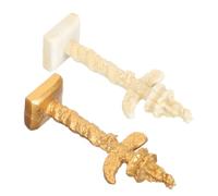 DECHOUS 4 Pièces Mini Pilier de Marbre de Jardin en Résine, Décoratif