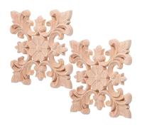 DECHOUS Appliques en Bois Décoratives Sculptées, 2 Pièces, Khaki | Décor Mural Bois, Détails Sculptés à Main, Faible Entretien, pour Chambre et Salon