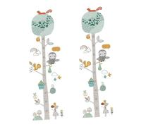 DECHOUS Autocollant Mural Hauteur Garçon et Filles Forêt Colorée 2 Pièces 30X60 CM PVC Solide Décoration Chambre Bébé Tableau Mesure Croissance Animaux Cartoon