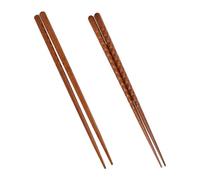 DECHOUS Baguettes Japonaises en Bois Naturel 2 Paires Prise Pratique et Haute Résistance pour Barbecue Coréen et Soupe de Nouilles