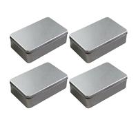 DECHOUS Boîtes Métalliques à Cookies Argentées 4 Pièces en Tôle, Résistantes aux Chutes et Réutilisables, pour Projets DIY Bougies et Mariages