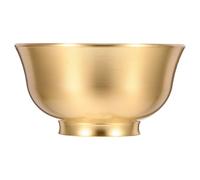 DECHOUS Bol D'offrande Rituelle en Laiton Or Finition Lisse, Petit Bol Décoratif Symbole de Richesse pour Déco Maison Intérieur et Réservoir D'eau du Temple