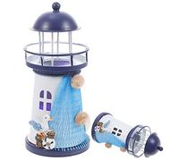 DECHOUS Bouée de Pêche Nautique en Forme de Filet de Pêche Décoration de Phare Photophore Méditerranéen Peint à La Main Mini Pièce Décorative pour La Maison Une Fête