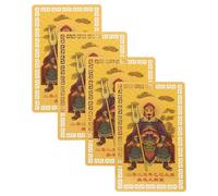 DECHOUS Cartes Amulettes Chinoises Taisui 2025 en Alliage Aluminium-magnésium Or, Protection Portable pour Nouvel An Chinois, Lot de 4 Pièces Décor Feng Shui Maison