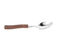 DECHOUS Cuillère à Soupe Acier Inoxydable avec Manche Noyer Gravé Cuillère de Service Décorative pour Buffet Restaurant et Cuisine Motif Étoile