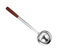 DECHOUS Cuillère de Service Argenté, Protège des Brûlures en Acier Inoxydable et Bois Cuillère à Riz Frit à Long Manche pour Usage Domestique et Table à Manger