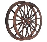 DECHOUS Décoration Murale Facile à Installer Style Américain Rustique Vintage 2pcs Roues de Chariot en Bois pour Salon, Chambre ou Bar