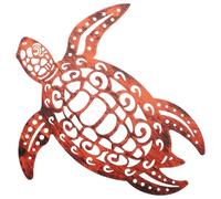 DECHOUS Décoration Murale Tortue en Métal Ajouré Marron pour Salon et Extérieur Ornement en Fer Suspendu Solide Décor Jardin et Intérieur