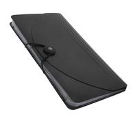 DECHOUS Dossier Accordéon Extensible Noir 8 Couches B6 en Plastique Pochettes Individuelles et Onglets, Organiseur Multifonction pour Maison et École