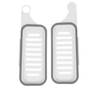 DECHOUS Étagère Murale de Salle de Bain Pliable Imperméable Support de Rangement d'angle, Système de Drainage Creux, sans Perçage, Couleur Blanche et Grise, pour Organisation Bureau et