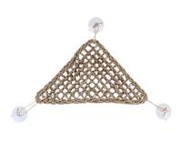 DECHOUS Filet Hamac Triangulaire avec Ventouse, Respirant, pour Reptiles | Marron, Anneau Métallique Inclus, pour Anoles et Lézards, Gain de Place, Favorise L’exercice