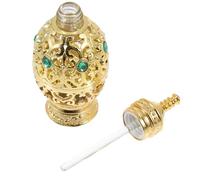 DECHOUS Flacon de Parfum Décoratif du Moyen-Orient 10ml en Alliage Doré, Élégant et Pratique pour Parfums, Design Chic et Style Raffiné