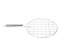 DECHOUS Grille Ronde en Acier Inoxydable Poignée Pratique, Panier à Poisson et Viande pour Barbecue en Plein Air, pour Camping et Pique-niques