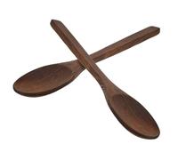 DECHOUS Lot de 2 Cuillères à Soupe en Bois Réutilisables Multifonctions pour Restaurants et Centres Commerciaux Couleur Marron Solide