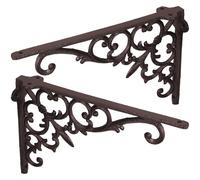 DECHOUS Lot de 2 Supports D'étagère en Fer Noir Décoratifs Équerre Droite pour Maison et Bureau, Support Robuste pour Charges Lourdes et Usage Polyvalent