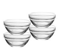 DECHOUS Lot de 4 Bols en Verre Épais pour Dessert, Résistants au Micro-ondes, Bols à Pudding et Coupelles à Sauce Cuisine et Service