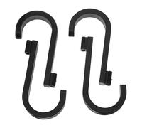 DECHOUS Lot de 4 Crochets Noirs en Plastique pour Rangement Mural, Support Stable pour Vêtements et Outils, pour Garage ou Étagère de Jardin