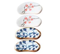 DECHOUS Lot De 4 Supports À Uniques Repose- en Céramique avec Coussinet pour Cuillère Parfait pour Le Restaurant Et La Maison