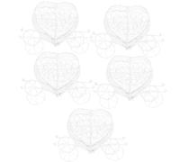 DECHOUS Lot de 5 Boîtes à Dragées de Cœur Compactes en Métal, Boîtes à Friandises Décoratives pour Communions et Fêtes Familiales, Contenant pour Cotillons et Présents