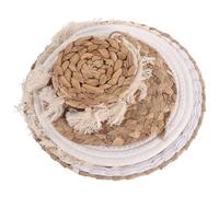 DECHOUS Lot de 7 Paniers Muraux en Rotin Tressé Faits Main Style Bohème Beige, Faciles à Accrocher, Décoration Murale pour Salon et Maison de Campagne