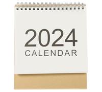 DECHOUS Mini Calendrier de Bureau 2023 2024, Papier Blanc, Suivi Planning | Format Compact pour Maison et École, Design Sobre, Gain de Place, Calendrier de Table Pratique